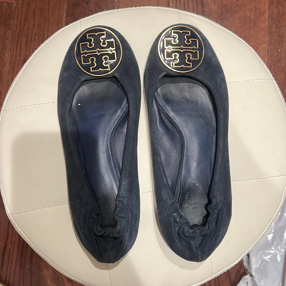 Tory Burch Navy Suede Ballet Flats - Size 9